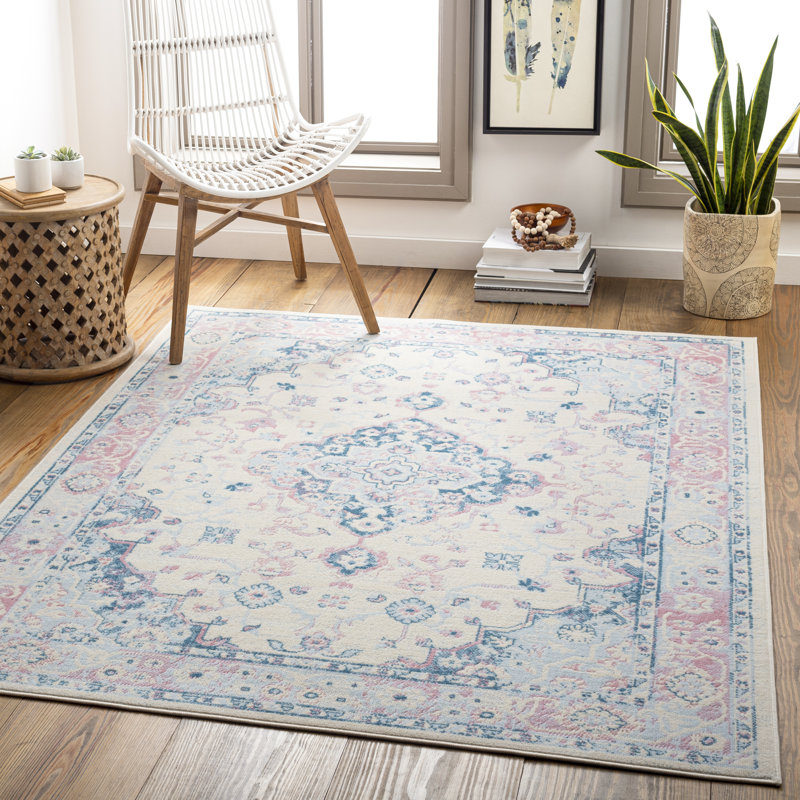 Bungalow Rose Windley Oriental Pink/Blue Area Rug Wayfair